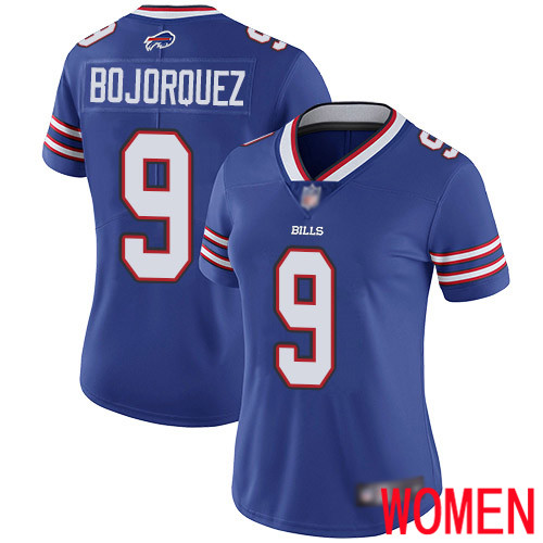 Women Buffalo Bills 9 Corey Bojorquez Royal Blue Team Color Vapor Untouchable Limited Player NFL Jersey